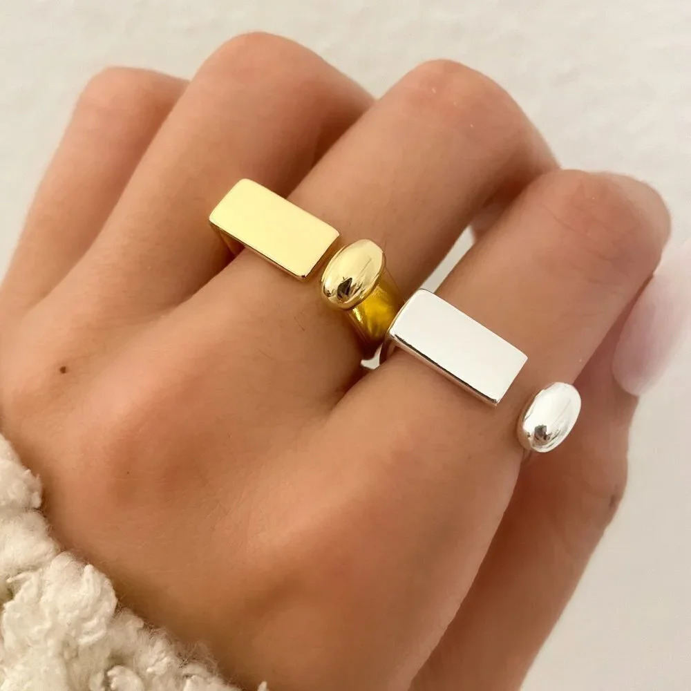 925 Sterling Silver Chunky Bar Ring Statement Ring Thick Ring Bold Ring